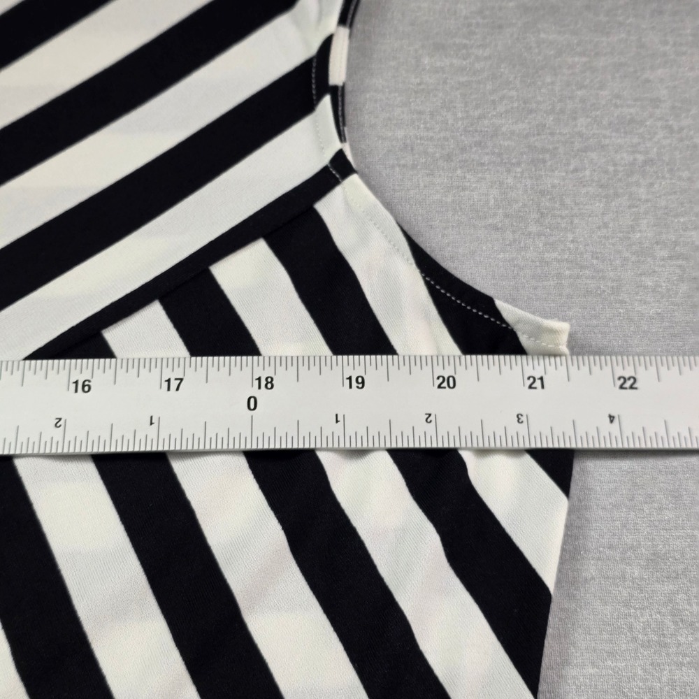 Landa Sheath Dress Women XL Black White Striped Stretch Mod Monochrome Workwear - Picture 5 of 9